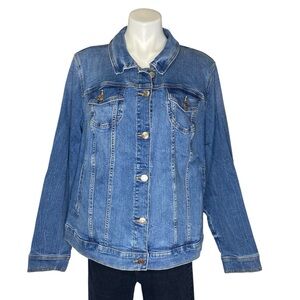 TORRID Denim Jean Jacket Stretch Classic Button Up Long Sleeve Blue Size 3